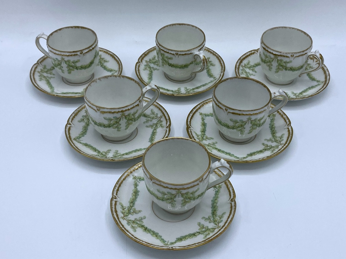 Service à Café , Porcelaine De Limoges GDA vers 1930-photo-4