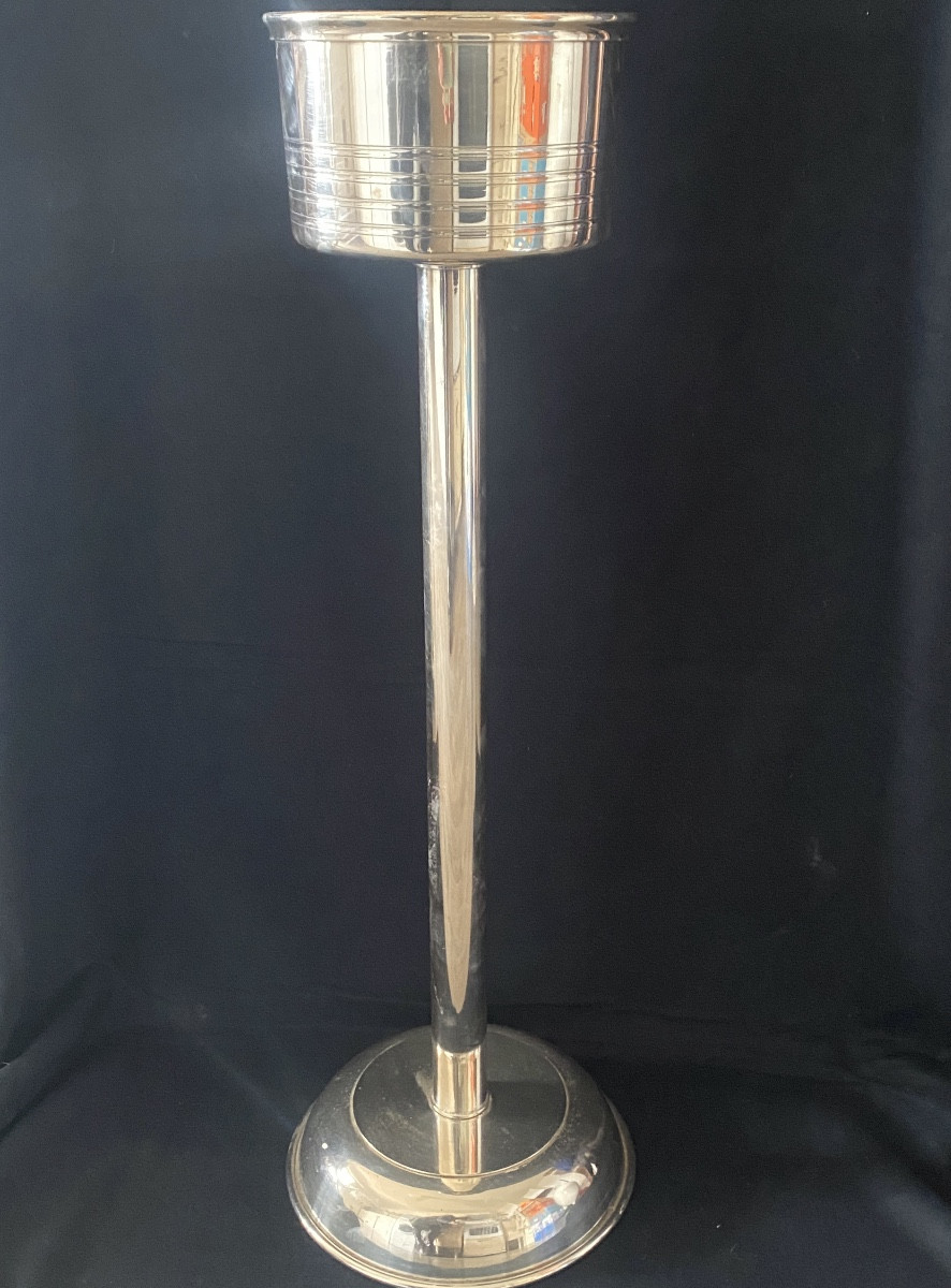 Porte Seau à Champagne En Métal Argenté 