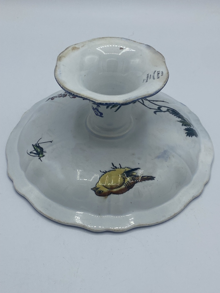 Creil And Montereau Earthenware Fruit Bowl, Rousseau Model -photo-1