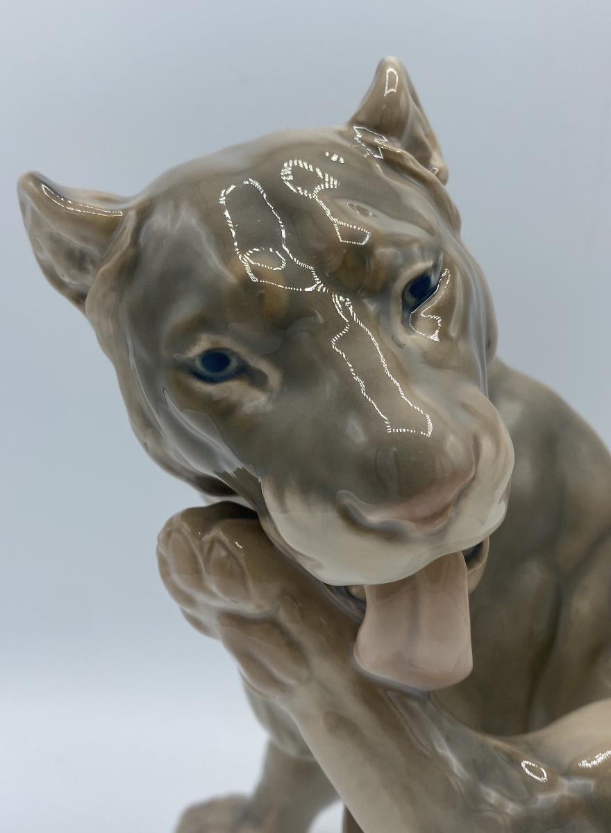 Lion, Royal Copenhagen Porcelain Fawn, 20th Century, Danish -photo-2