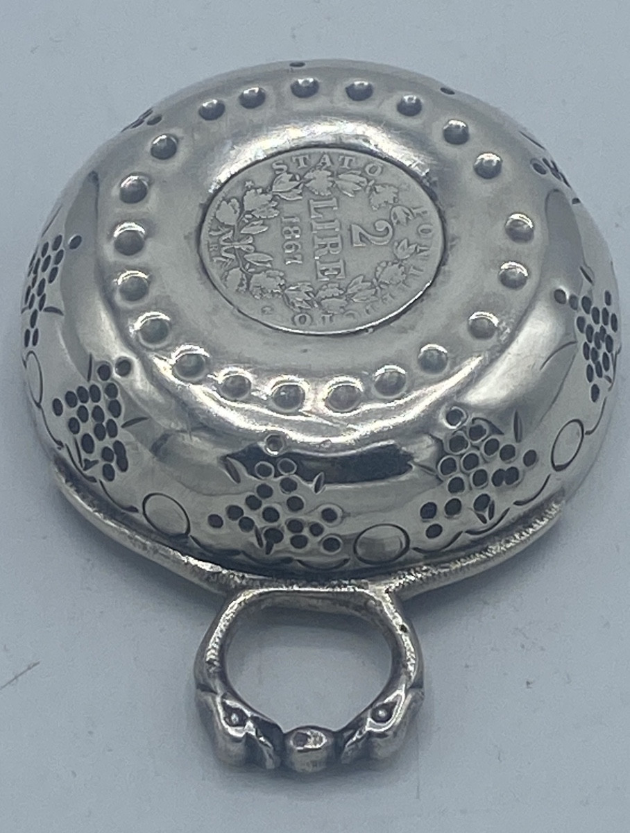 Solid Silver Wine Taster, Minerva, Pope Pius Ix-photo-3