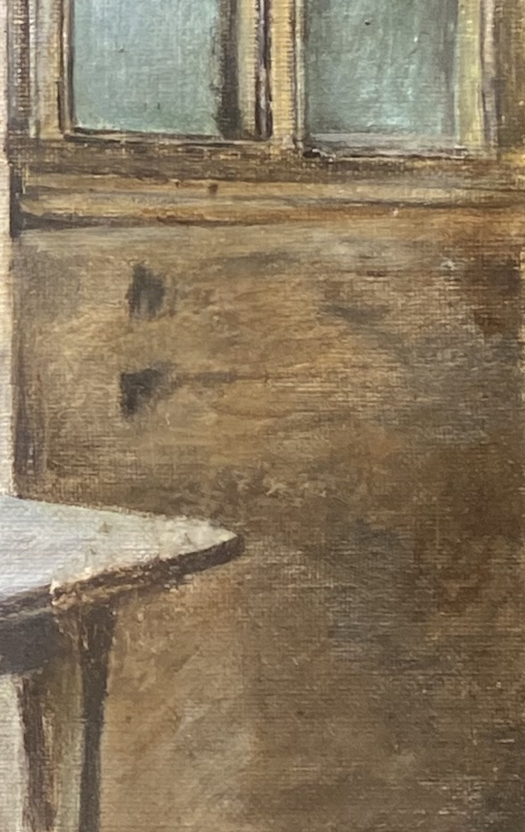 Huile sur toile , Soldat du 1er Empire , fin 19eme -photo-3