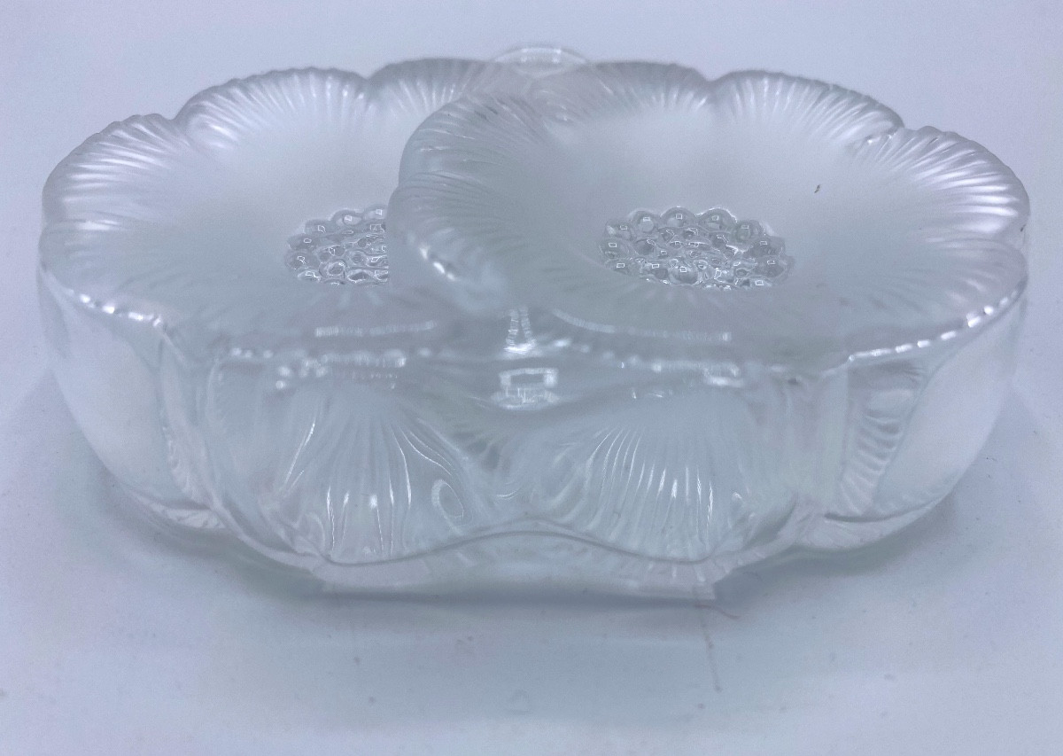 Flacon à parfum , Lalique France modèle deux fleurs -photo-1