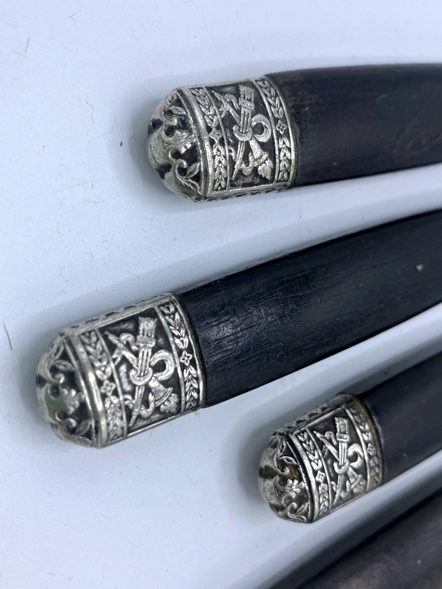 Ebony And Silver Table Knives -photo-2