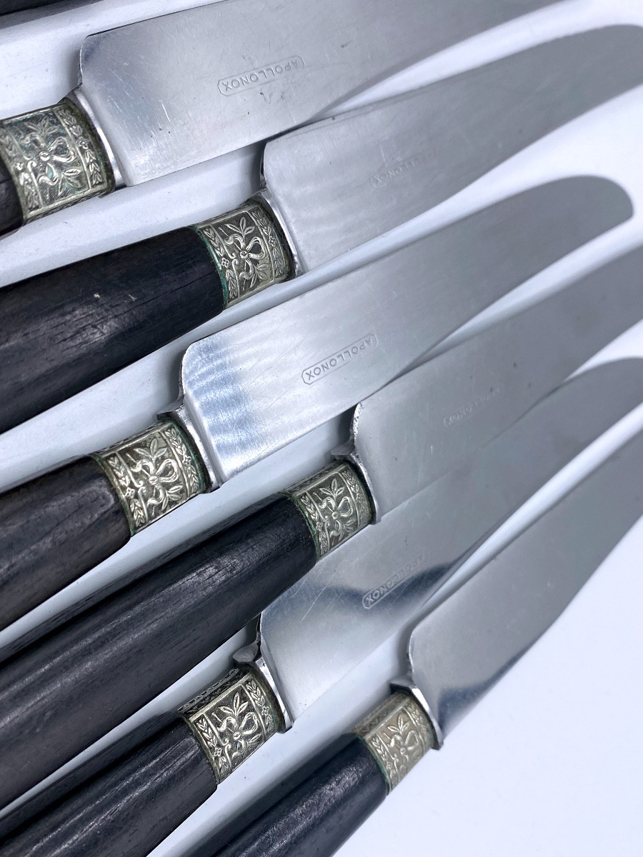 Ebony And Silver Table Knives -photo-3