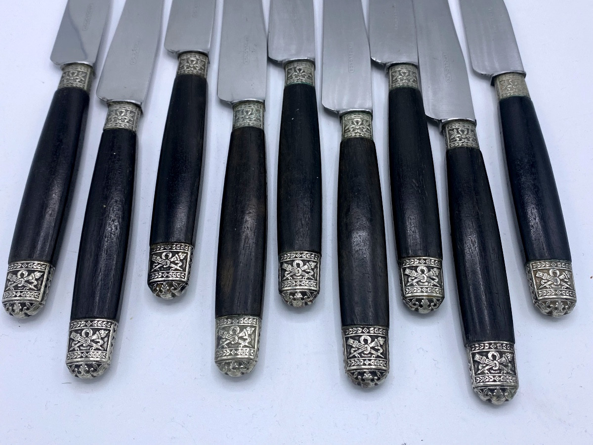 Ebony And Silver Table Knives -photo-4