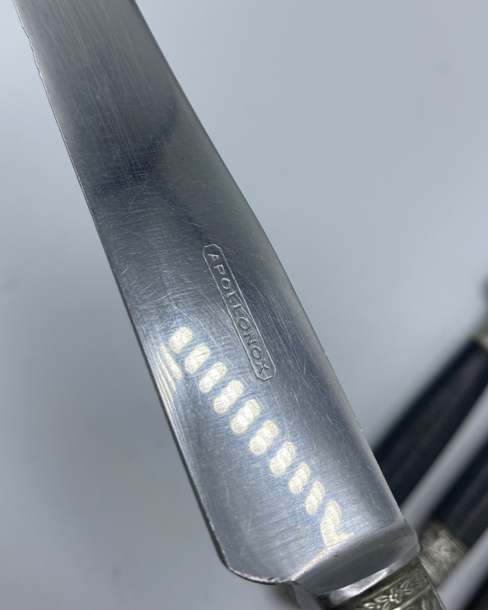 Ebony And Silver Table Knives -photo-2
