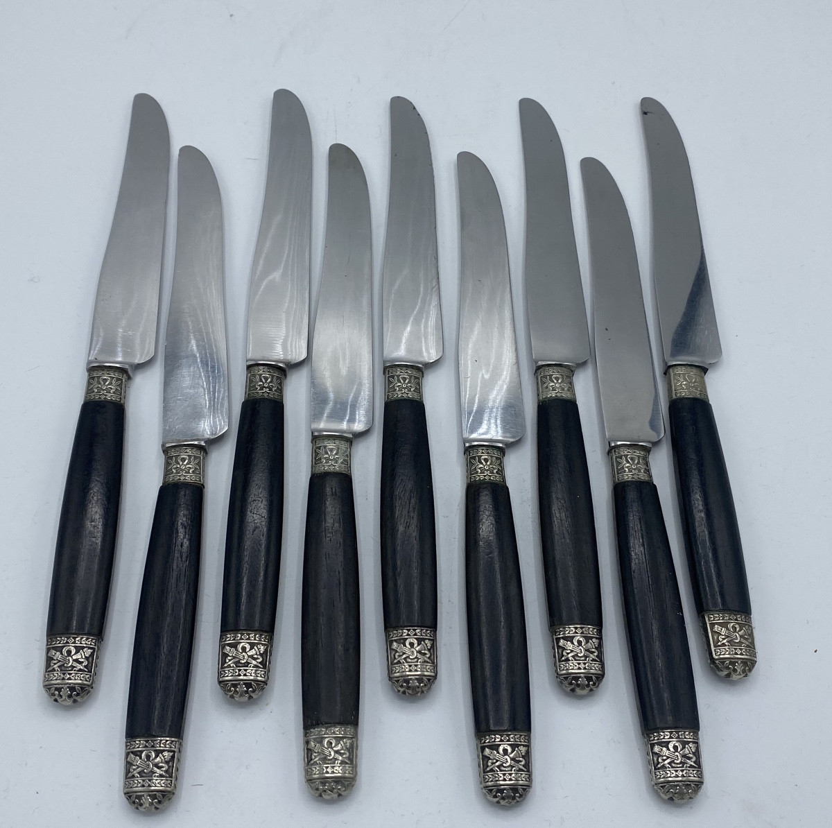 Ebony And Silver Table Knives -photo-3