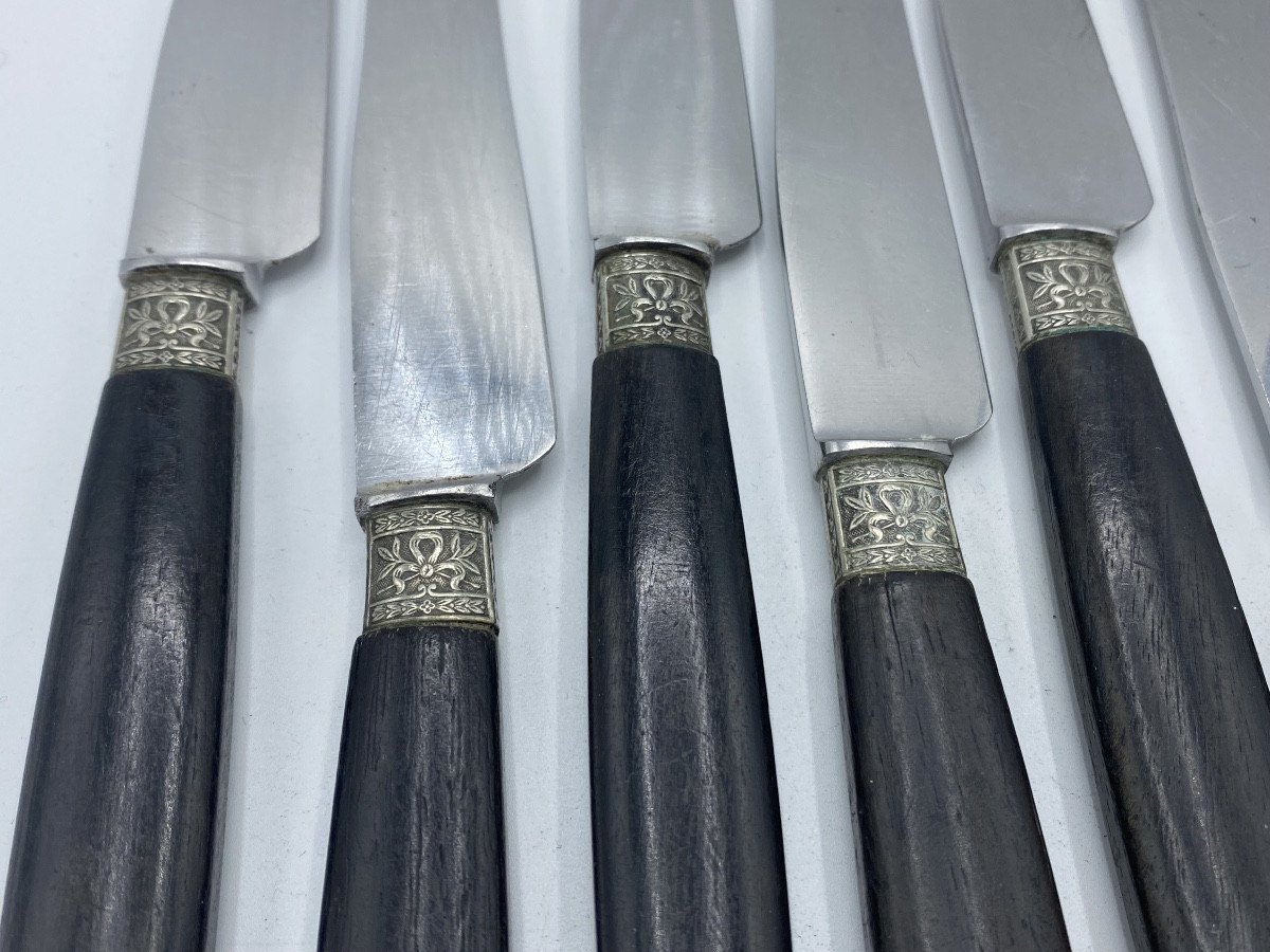 Ebony And Silver Table Knives -photo-4