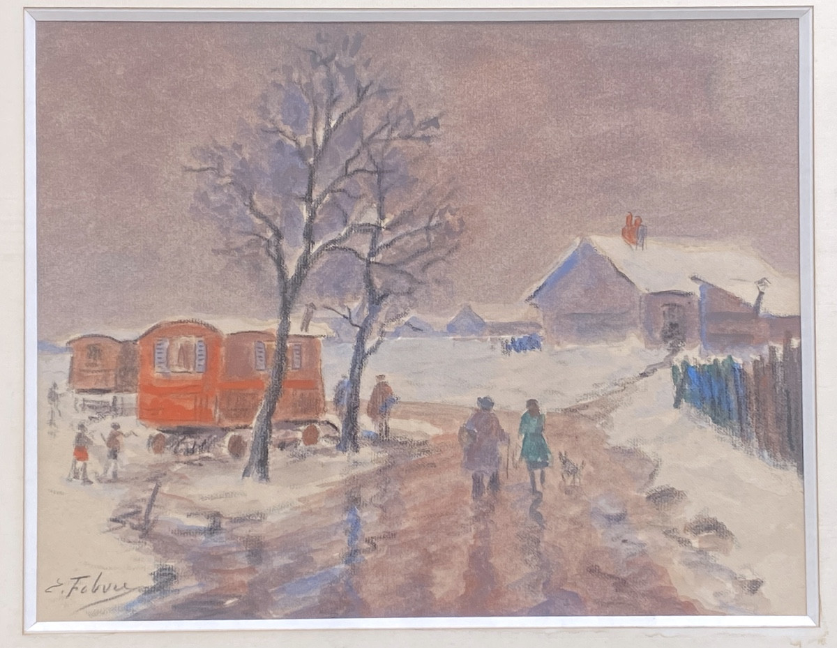 Watercolor Enhanced With Pastel, édouard Febvre, Early 20th Century -photo-2