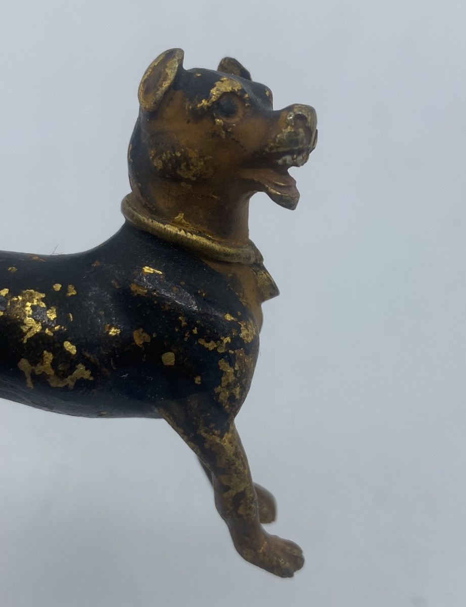 Chien en bronze de vienne , 19eme -photo-2