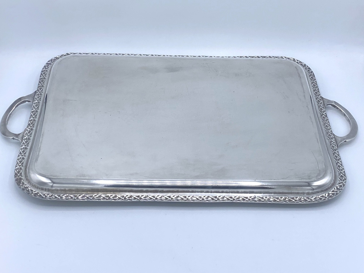 Silver Metal Tray, 19th -photo-1