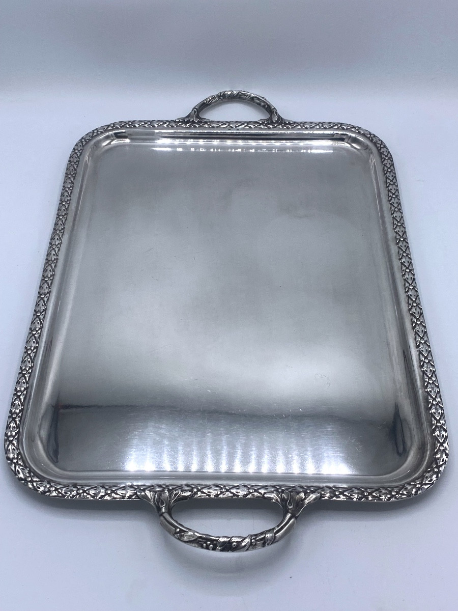 Silver Metal Tray, 19th -photo-2