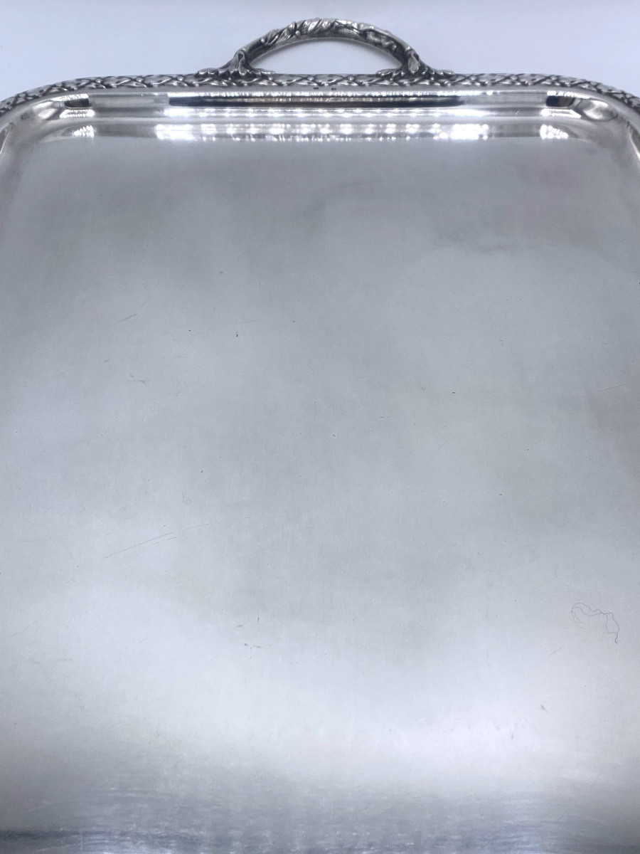 Silver Metal Tray, 19th -photo-3