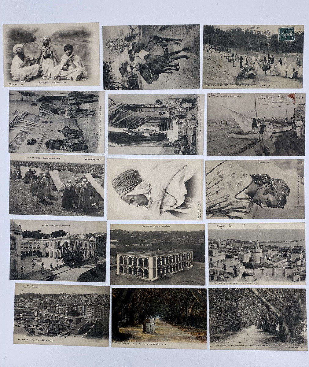 Série de 89 cartes postales anciennes sur l’Algérie 