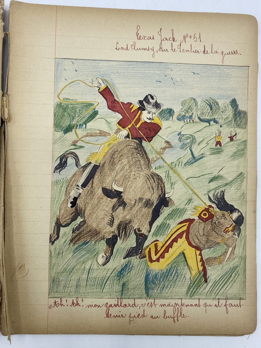 Album ,carnet d’aquarelles  début 20eme , Buffalo Bill-photo-2