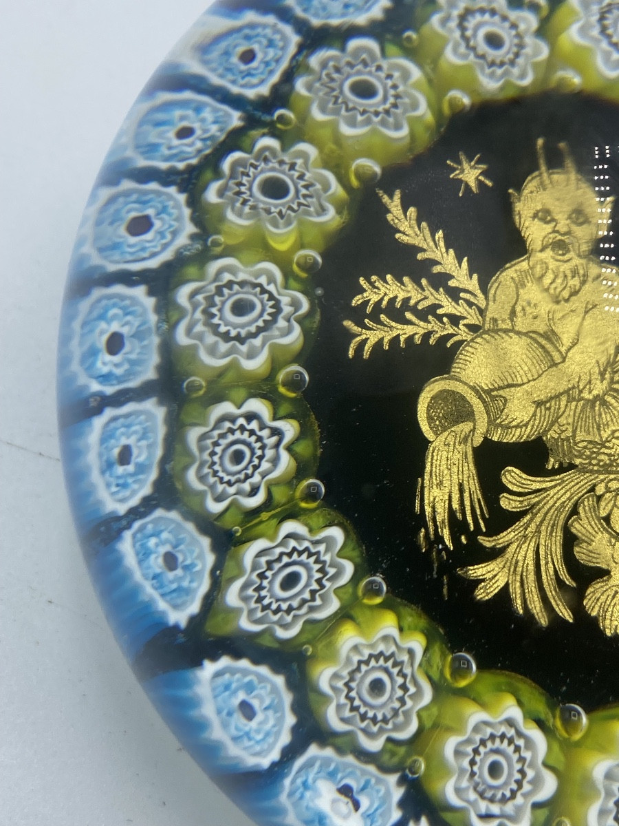 Ancienne sulfure , presse papier , boule Murano ,20eme-photo-3