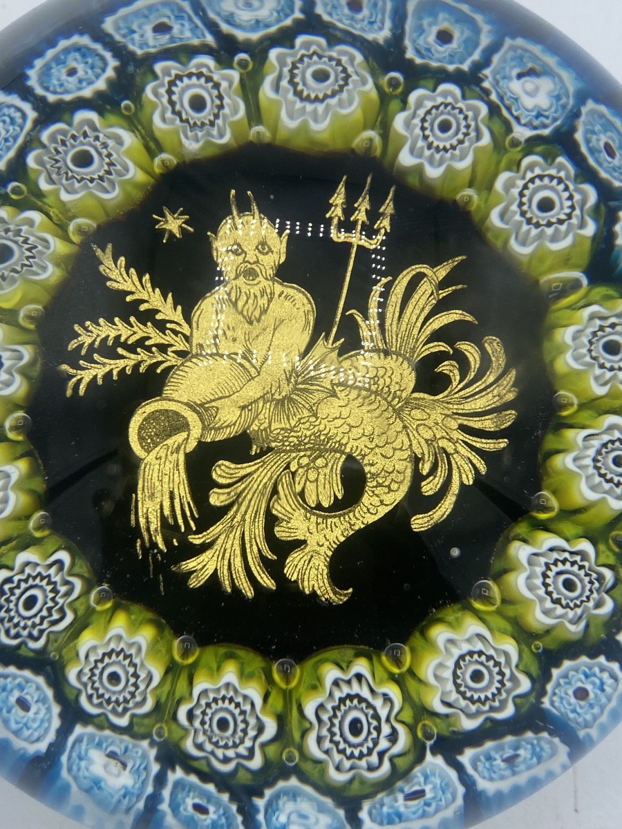 Ancienne sulfure , presse papier , boule Murano ,20eme-photo-4