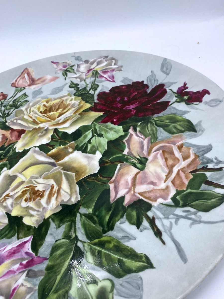 Large Dish In Limoges Porcelain By Jean Pouyat-photo-3