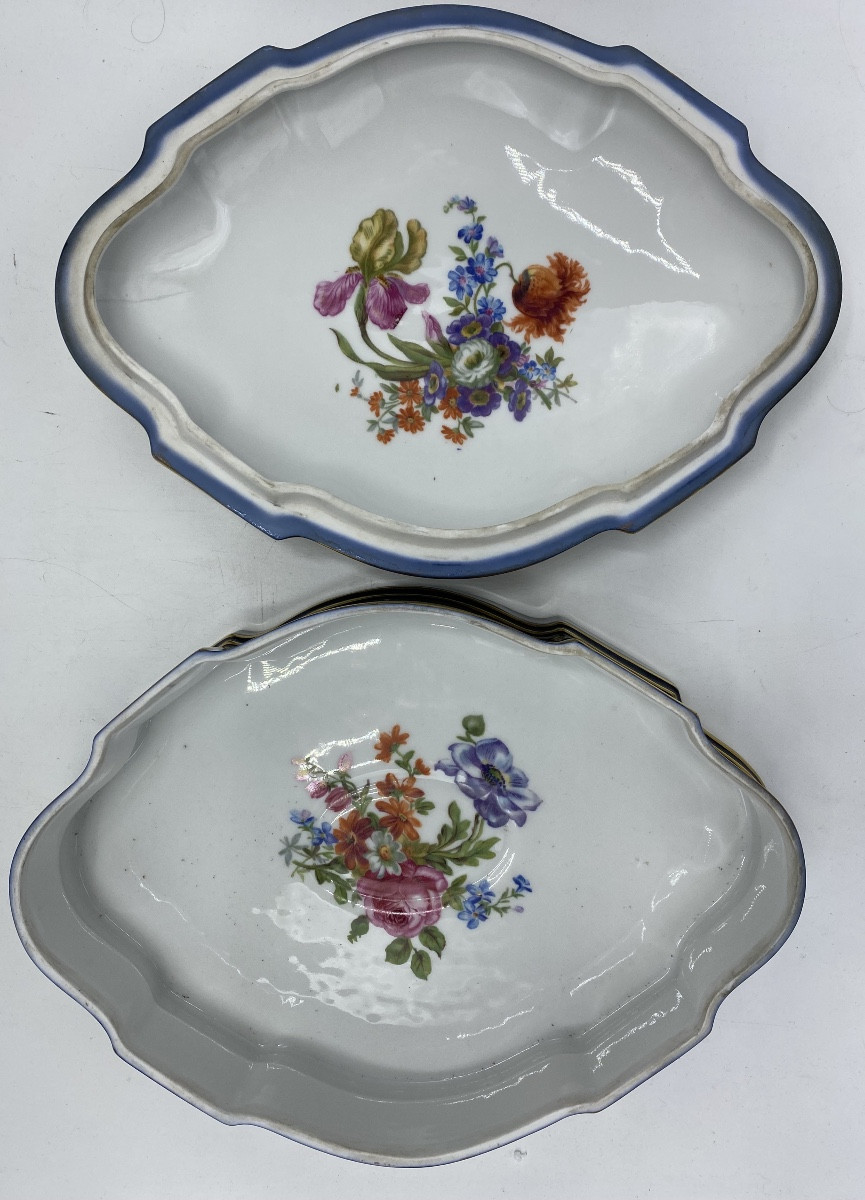 Grande Bonbonnière , boîte en porcelaine peinte 19eme -photo-7