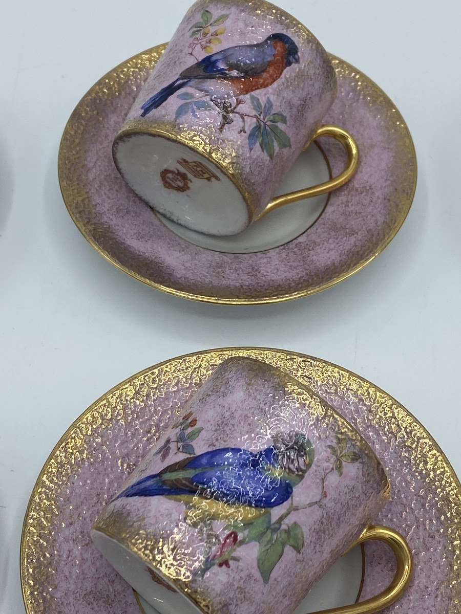 Limoges Porcelain Coffee Cups, Painted-photo-3