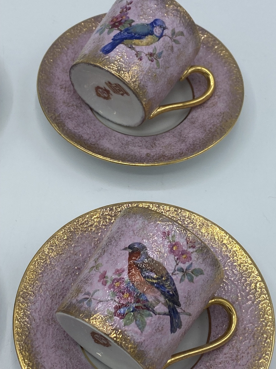 Limoges Porcelain Coffee Cups, Painted-photo-4