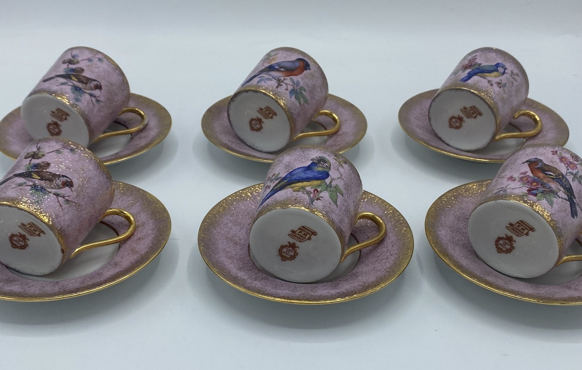Limoges Porcelain Coffee Cups, Painted-photo-4
