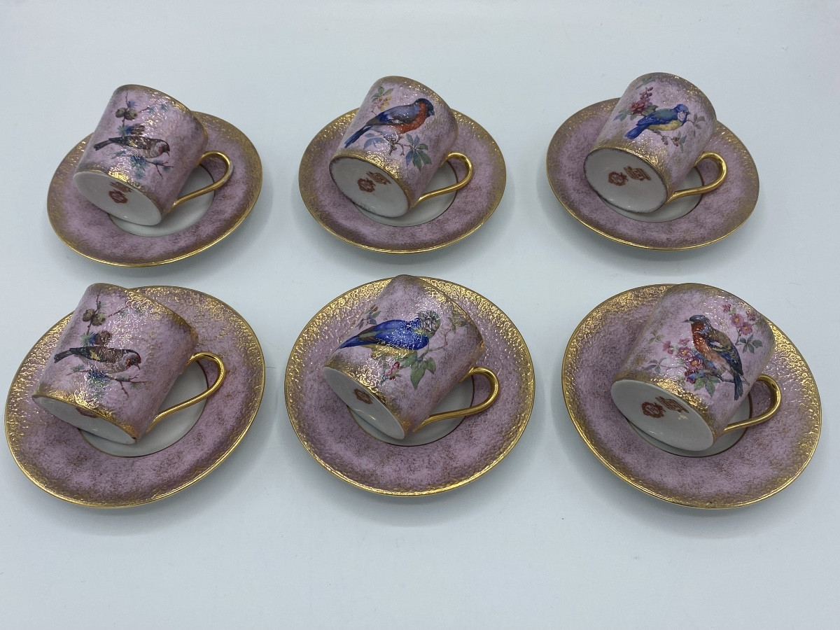 Limoges Porcelain Coffee Cups, Painted-photo-6