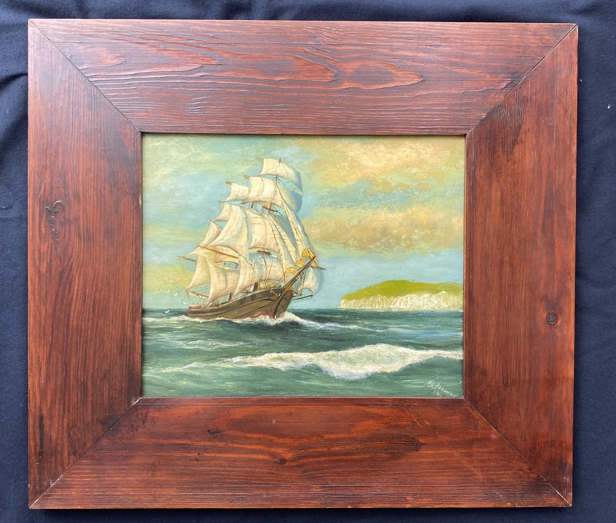 Paire de Marines sur bois par Hl Braunston -photo-6