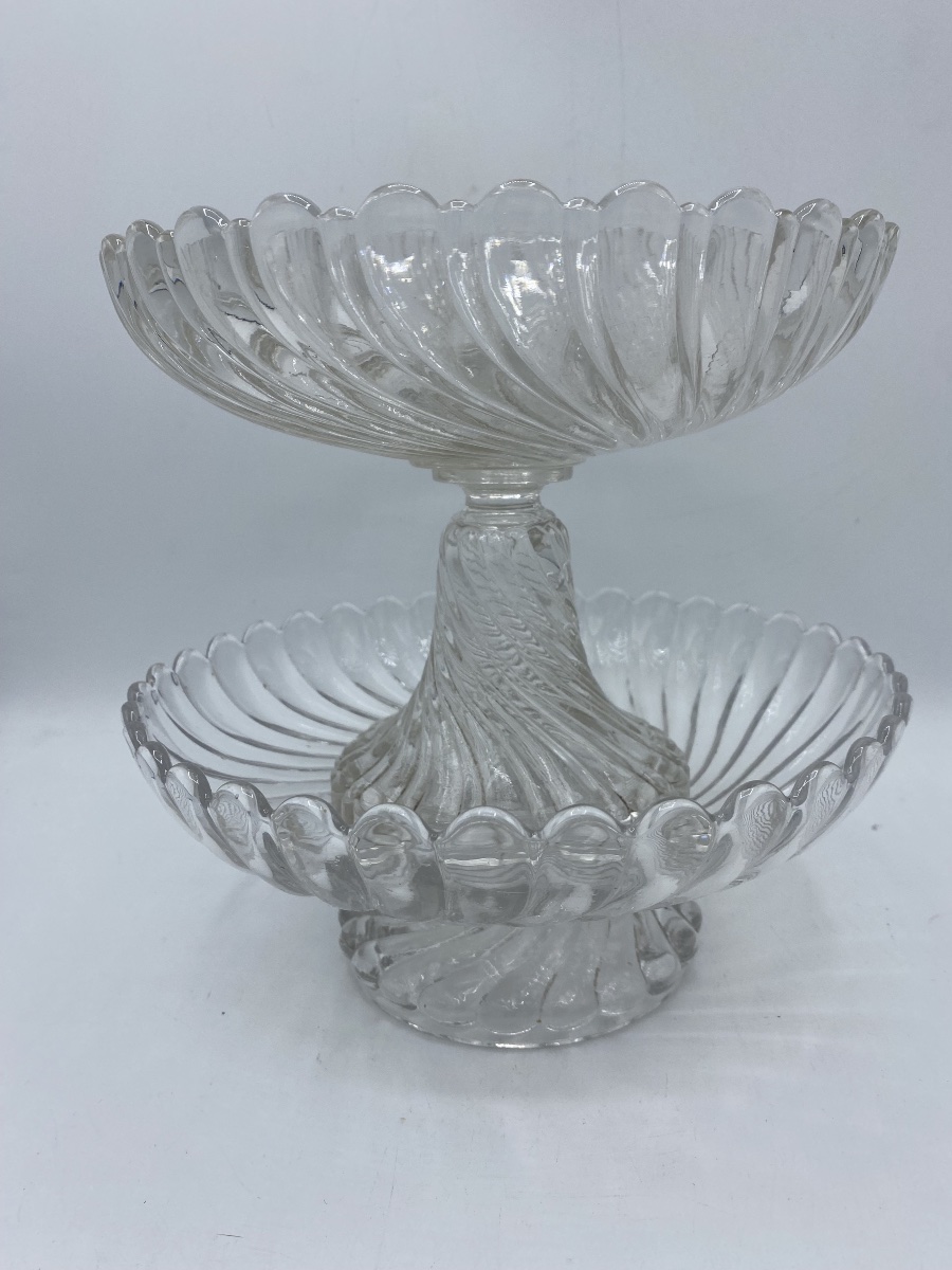 2 Baccarat Crystal Bowls Bambou Model