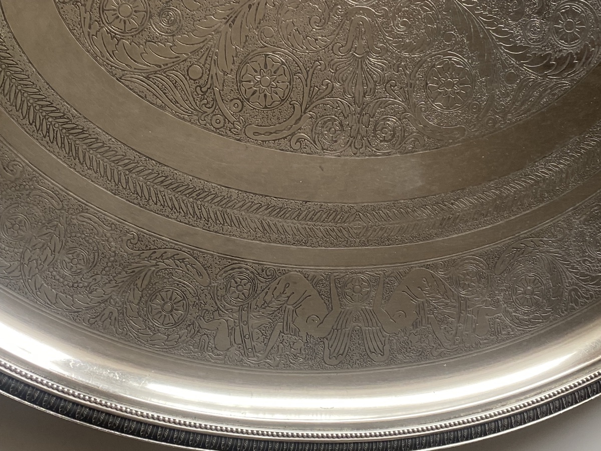 Large Silver-plated Metal Tray, "malmaison" Model By Christofle -photo-4