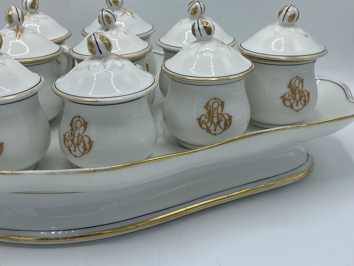 Service à crème en porcelaine de Paris fin 19eme -photo-2