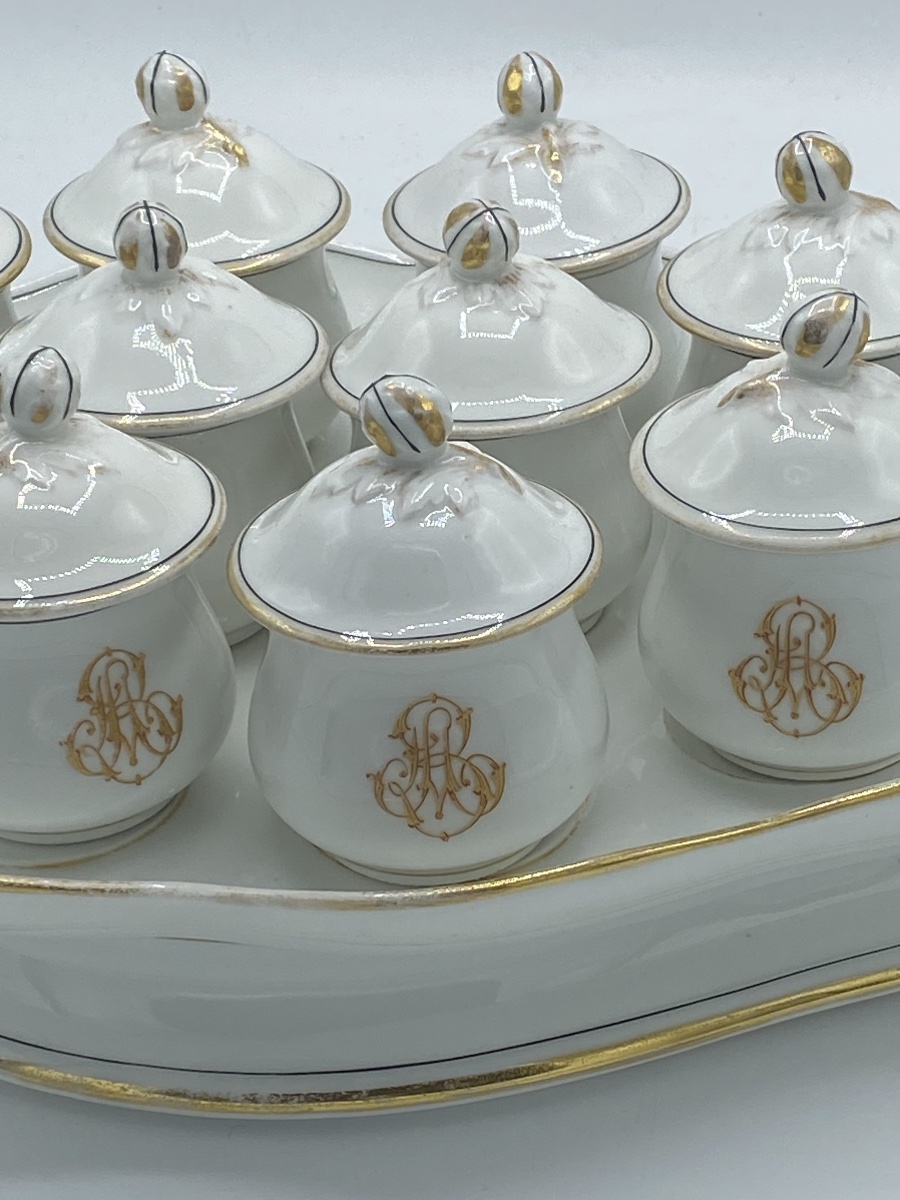 Service à crème en porcelaine de Paris fin 19eme -photo-4