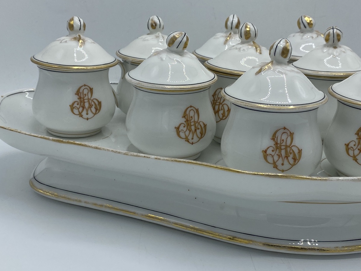 Service à crème en porcelaine de Paris fin 19eme -photo-1
