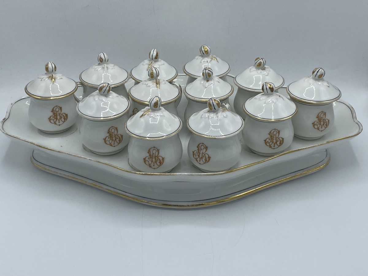 Service à crème en porcelaine de Paris fin 19eme 