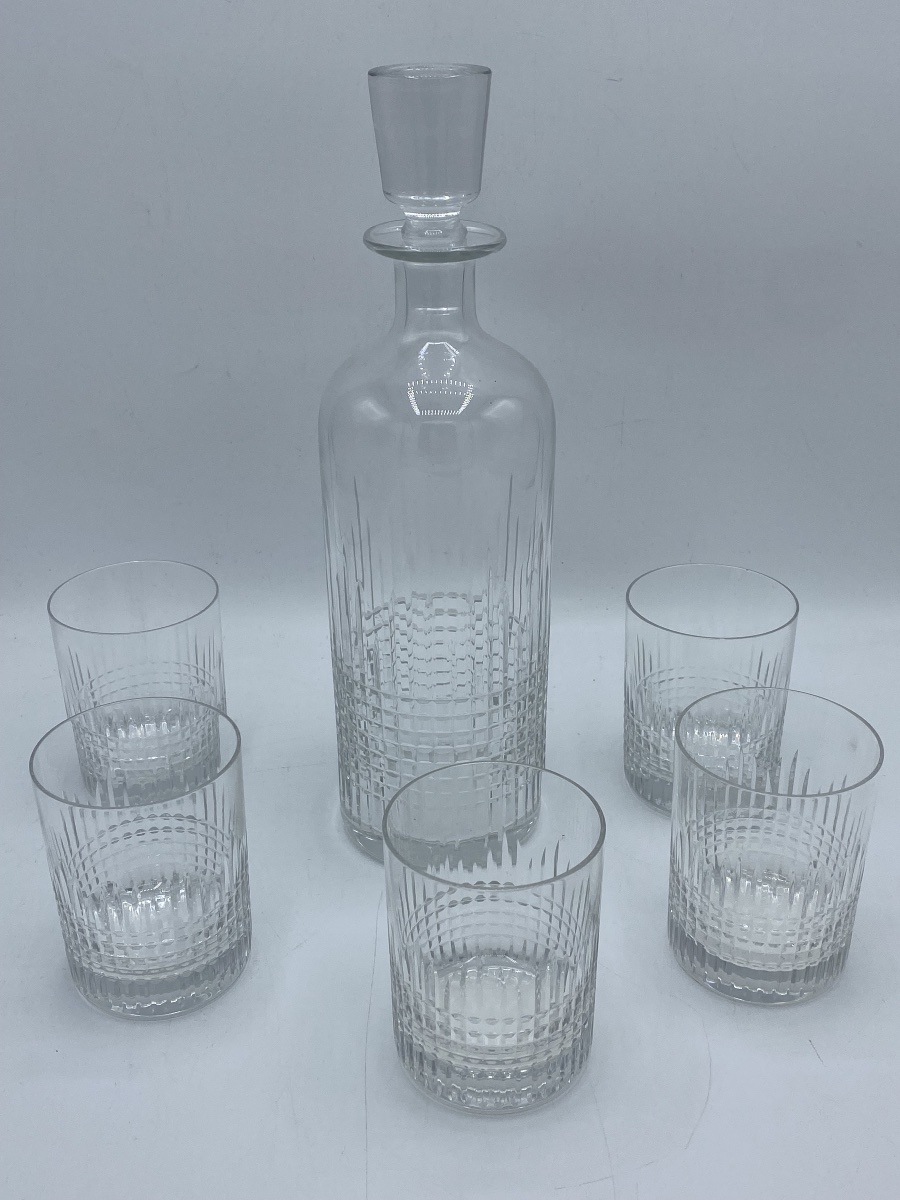 Baccarat "nancy" Decanter And Glasses 