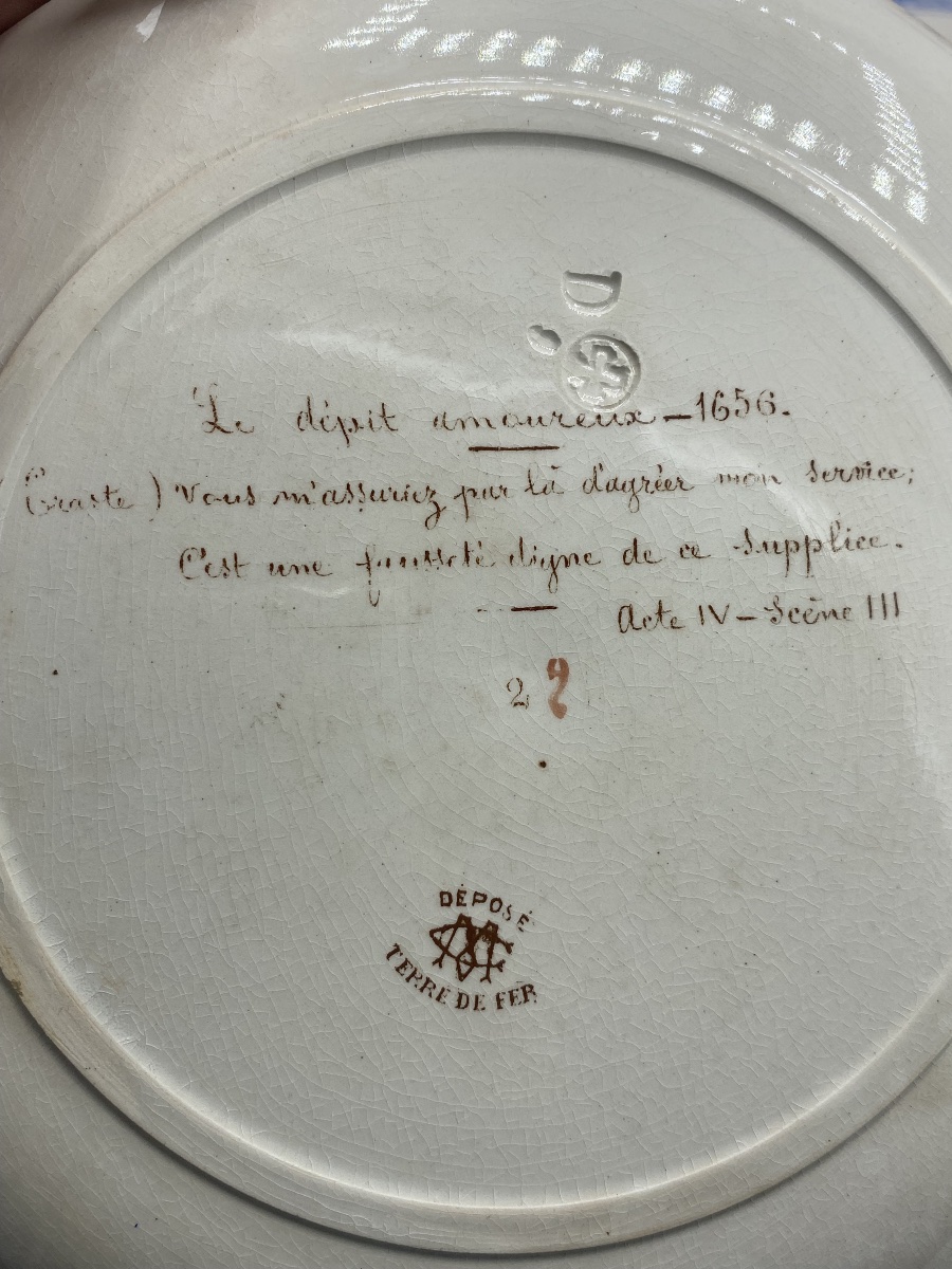 Série d’assiettes en faïence terre de fer , Creil et Montereau -photo-2