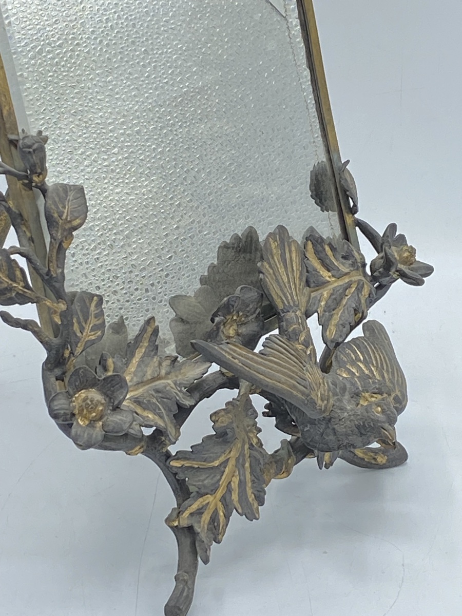 Cadre miroir en bronze ,19eme -photo-4