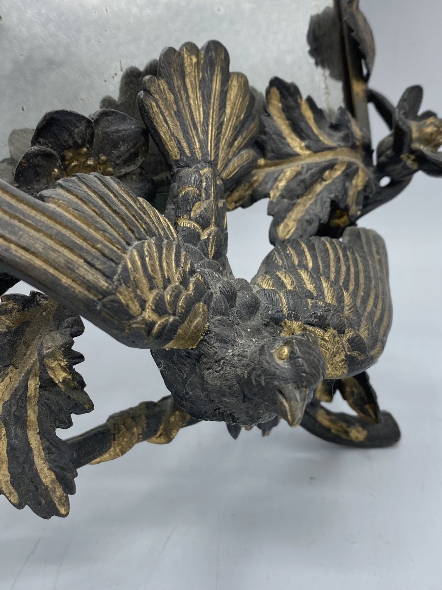 Cadre miroir en bronze ,19eme -photo-4