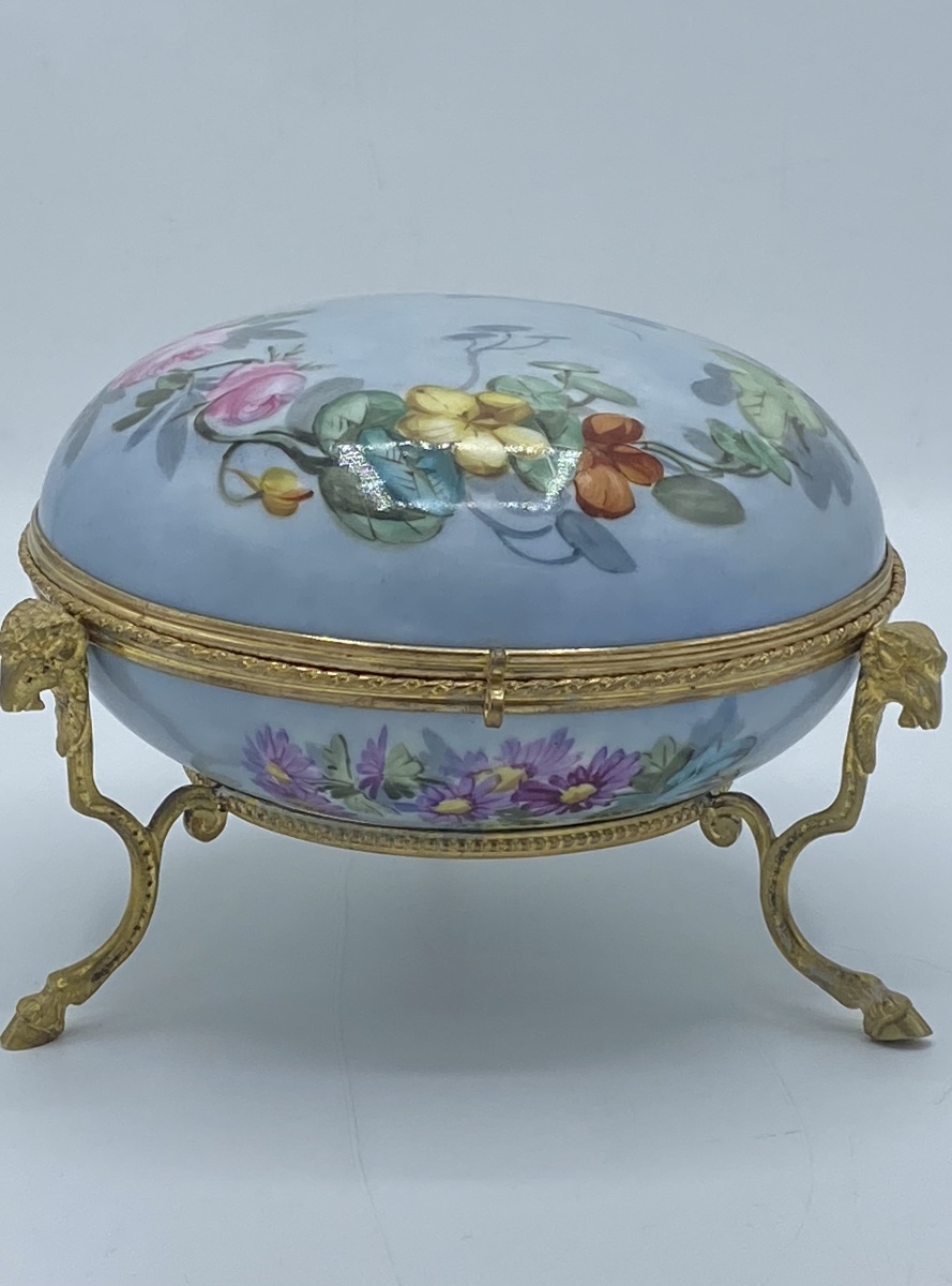 Box, Porcelain And Bronze Candy Dish, 1900