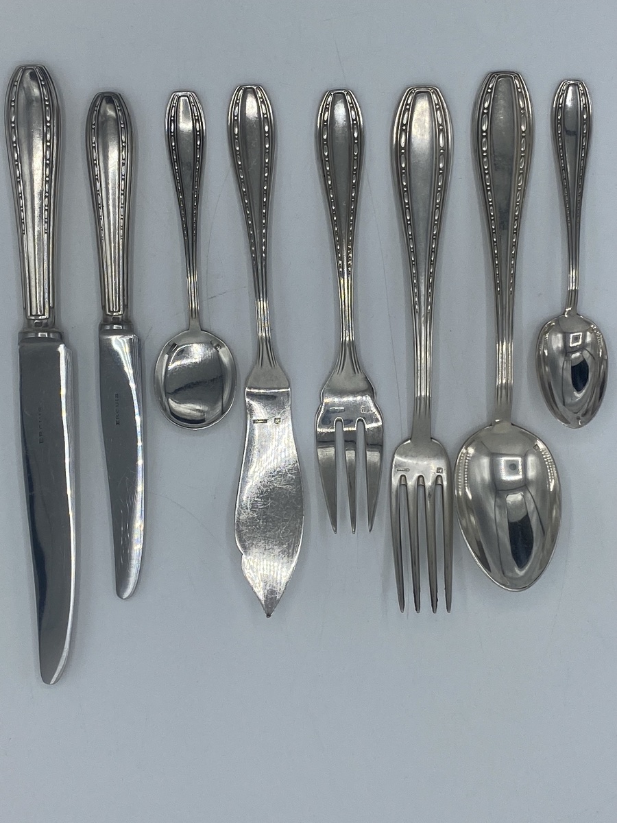 Ménagère en metal argente Ercuis modèle Tolède ,107 pièces -photo-2
