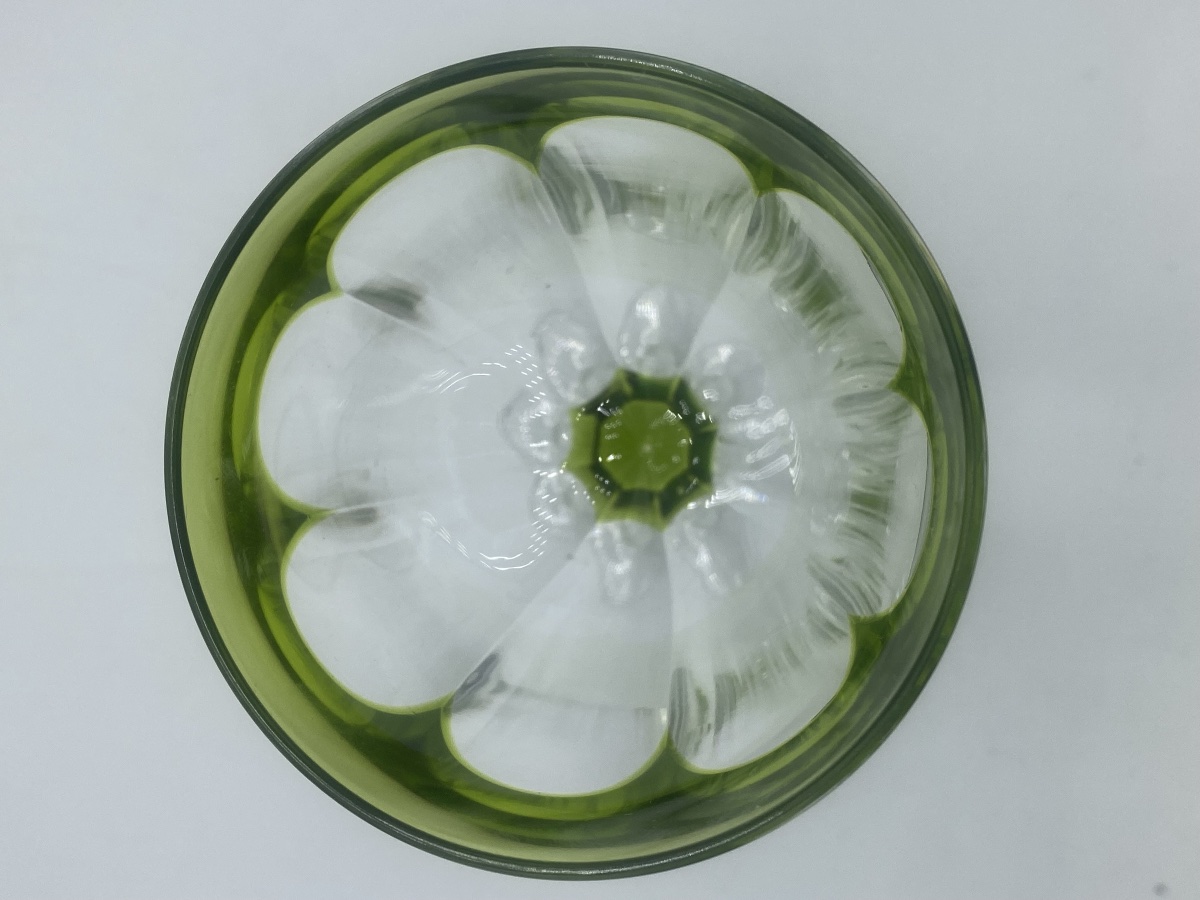 Verres a vin  , Roemer , en cristal vert chartreuse Val saint Lambert -photo-1
