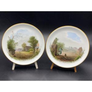 Pair Of Sèvres Porcelain Plates, 1869
