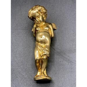Seal, Stamp, Stamp In Gilt Bronze, Angel, 19th