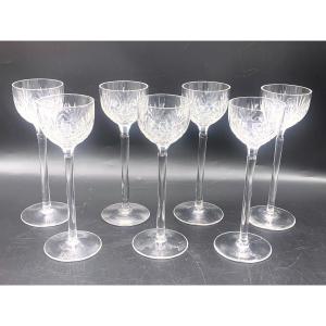 Saint Louis Crystal Liqueur Glasses, Massenet Model