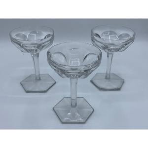 Champagne Glasses, Baccarat Crystal Compiegne Model