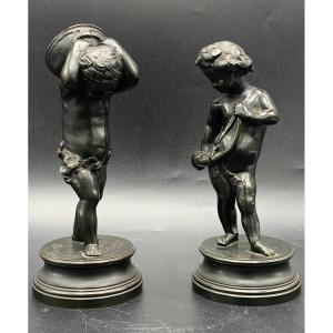Pair Of Putti Bronzes, Clodion Late 19th