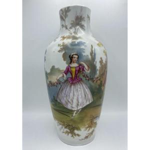  Vase En Porcelaine De Paris Milieu 19eme 
