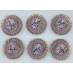 Limoges Porcelain Coffee Cups, Painted