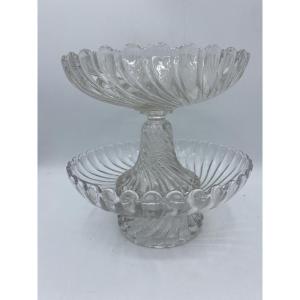 2 coupes cristal Baccarat modèle Bambou 